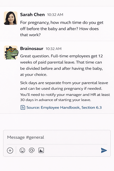 Ask & Answer — Brainosaur in Slack